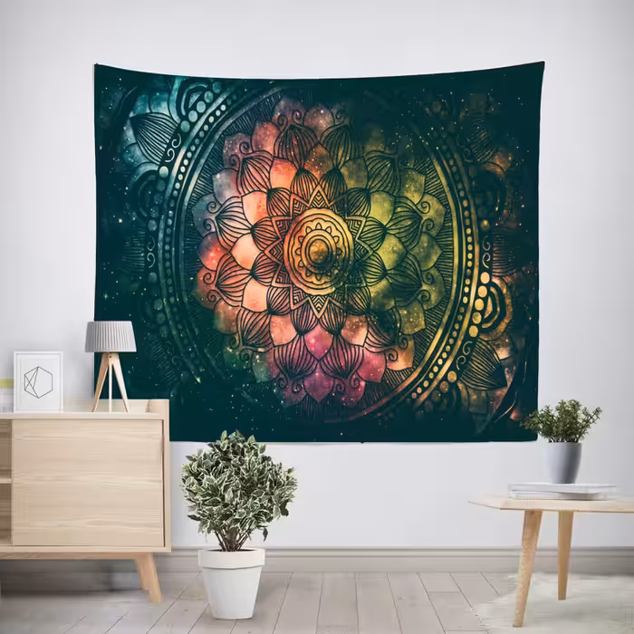 پوستر مدل پارچه ای پرینتینگ لند طرح تپستری Mandala کد M23