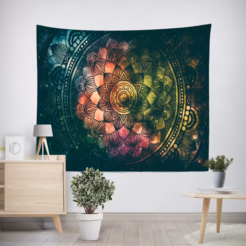 پوستر مدل پارچه ای پرینتینگ لند طرح تپستری Mandala کد M23