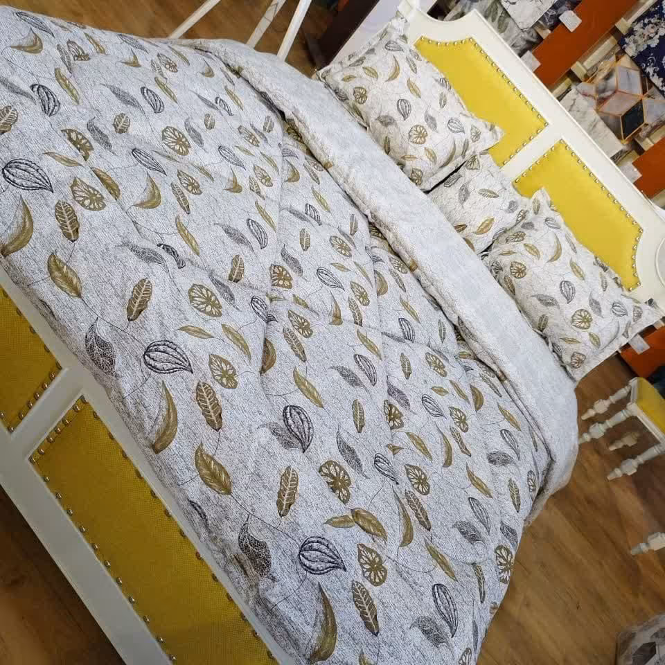  روتختی میکرو پنبه طرح برگی دو رو کد 206