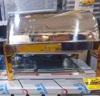 شف اندیش سوفله خوری بزرگ استیل پایه طلایی مستطیل اسمارت وارداتی درجه یک