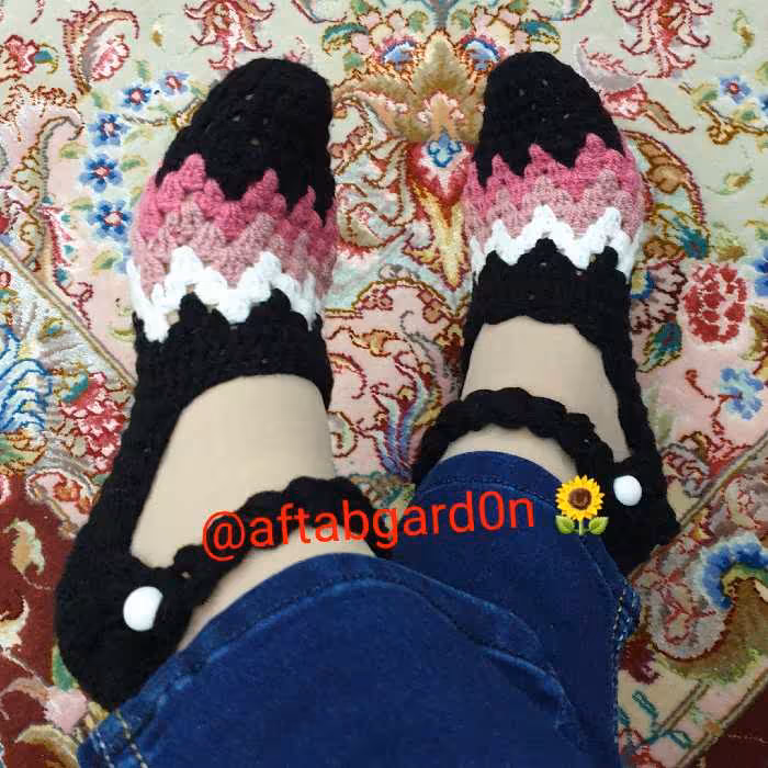 جوراب بافتنی قلاب بافی 4 رنگ گالری آفتابگردون