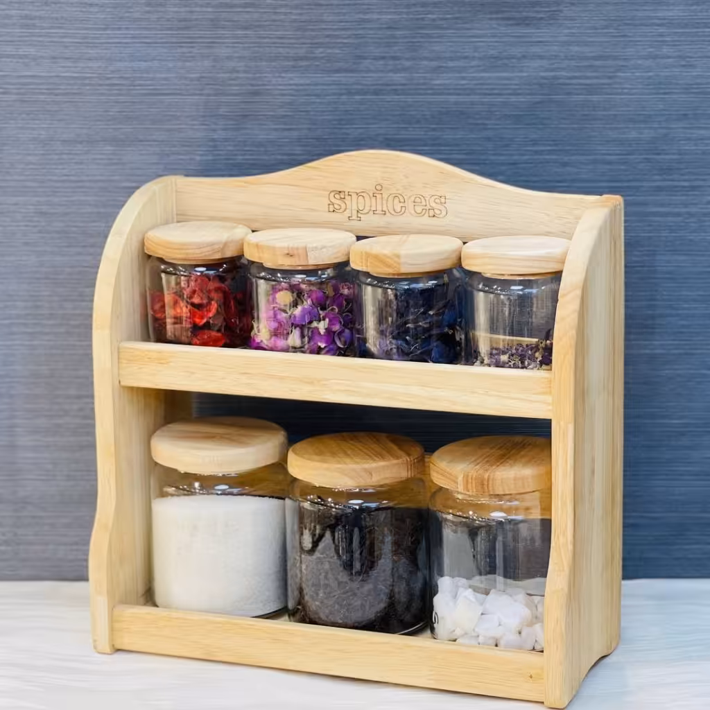 ست بانکه بلور با درب چوب