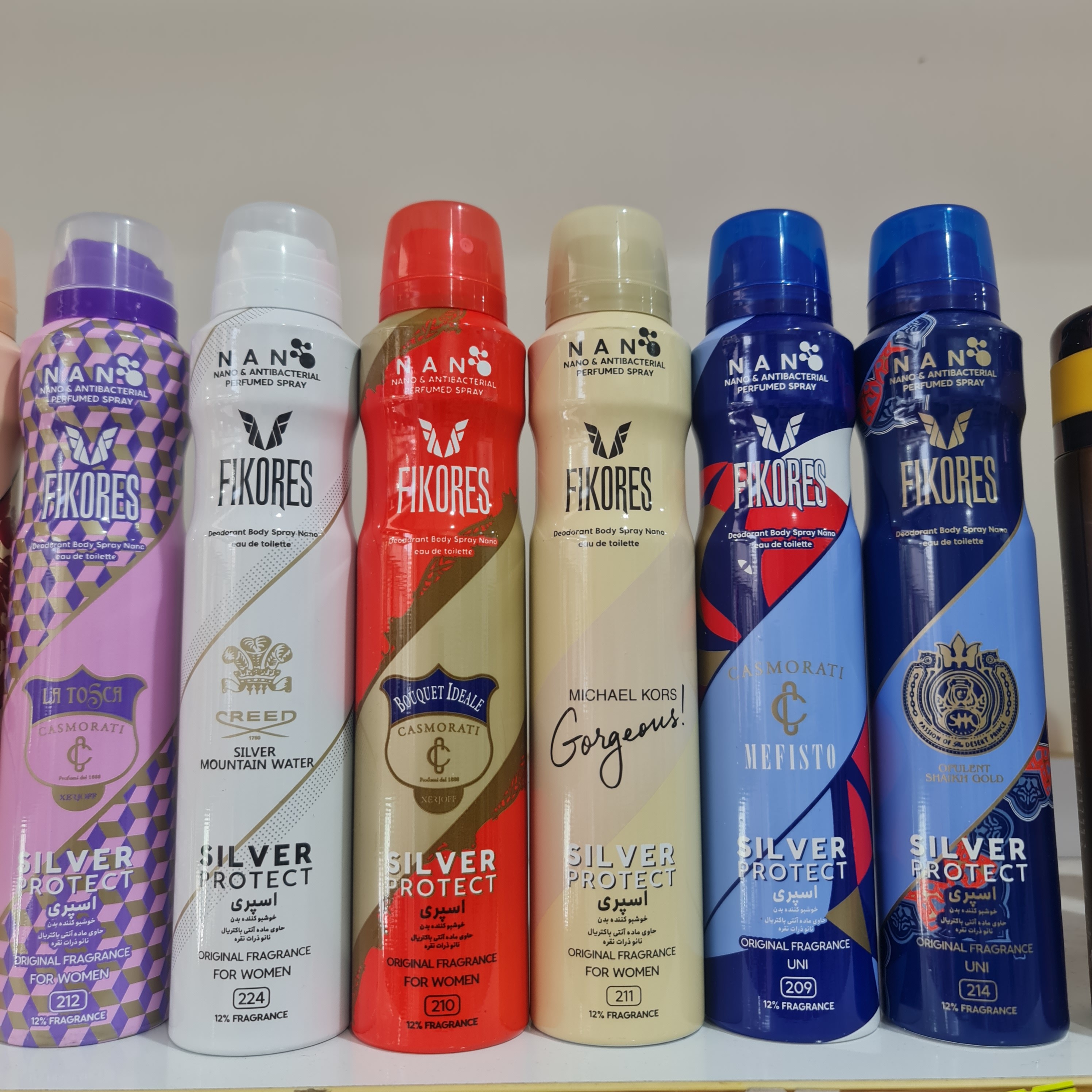 اسپری خوش بو کننده بدن فیکورس اورجینال در انواع رایحه های معروف دنیا