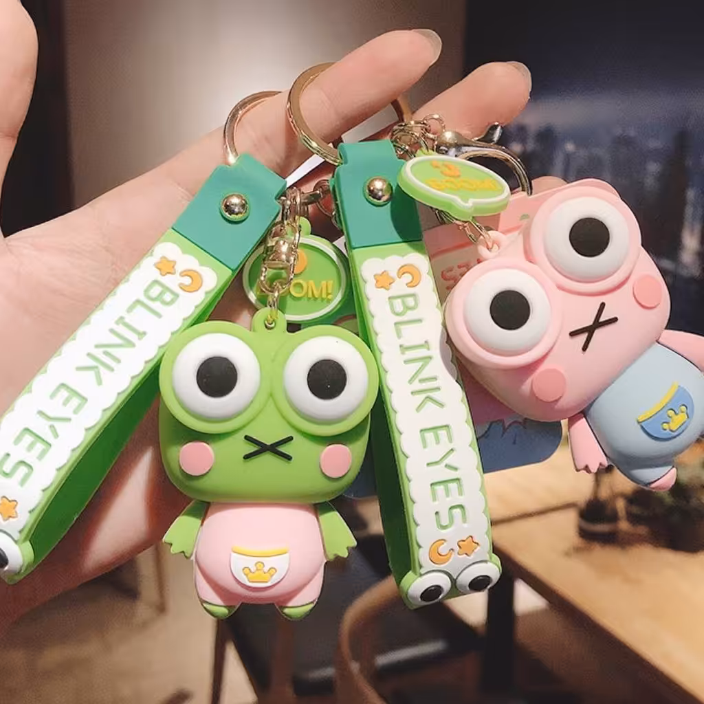 جاکلیدی چشم قلمبه قورباغه جاسوئیچی سیلیکونی وقتی فشار میدید چشم هاش میاد بیرون جاکلیدی قورباغه 