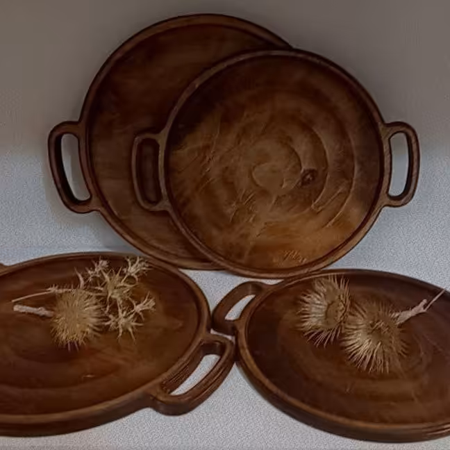 سینی گرد چوبی سایز کوچک