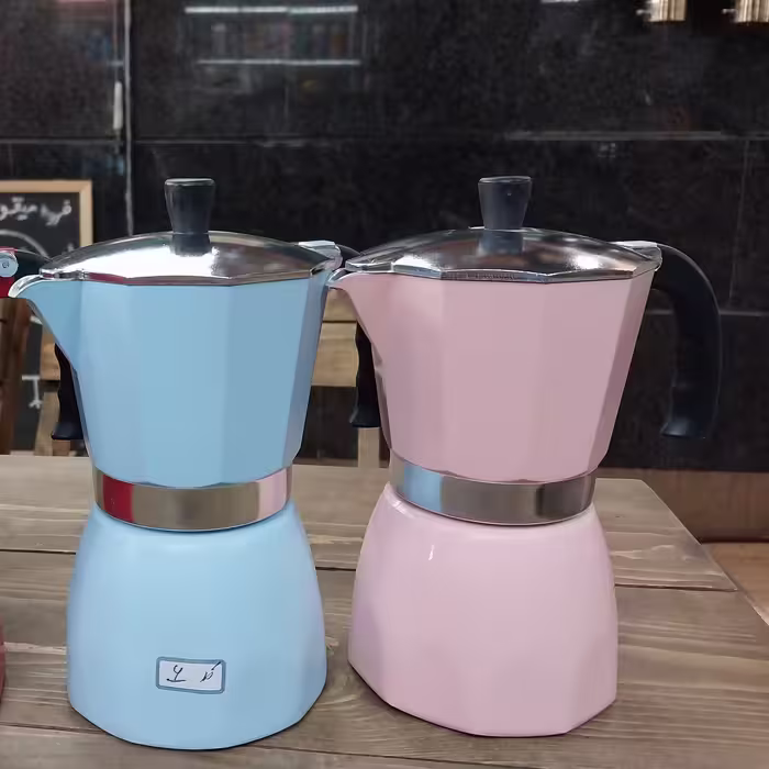 موکاپات 6 کاپ Caffettiera مدل CF300 در رنگ قرمز، آبی و صورتی