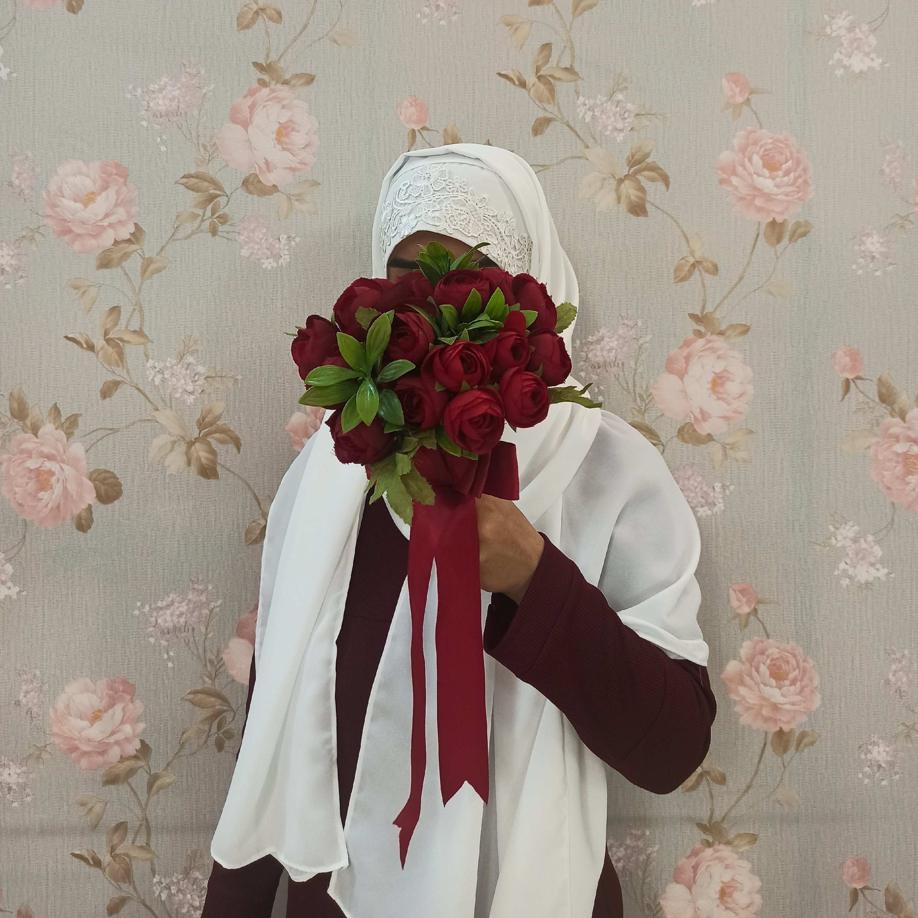 هدشال گیپور دار سفید عروس