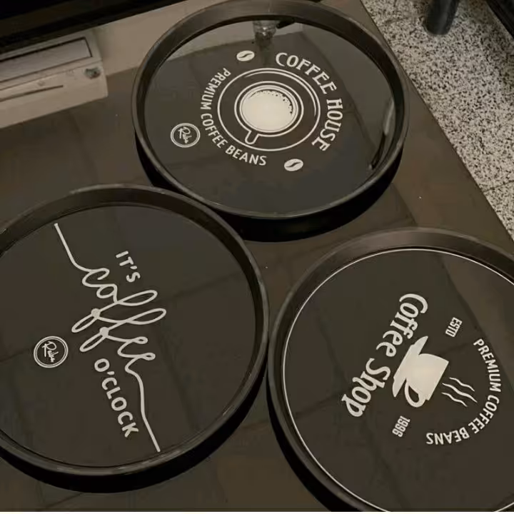 سینی گردکف شیشه ای طرحدار