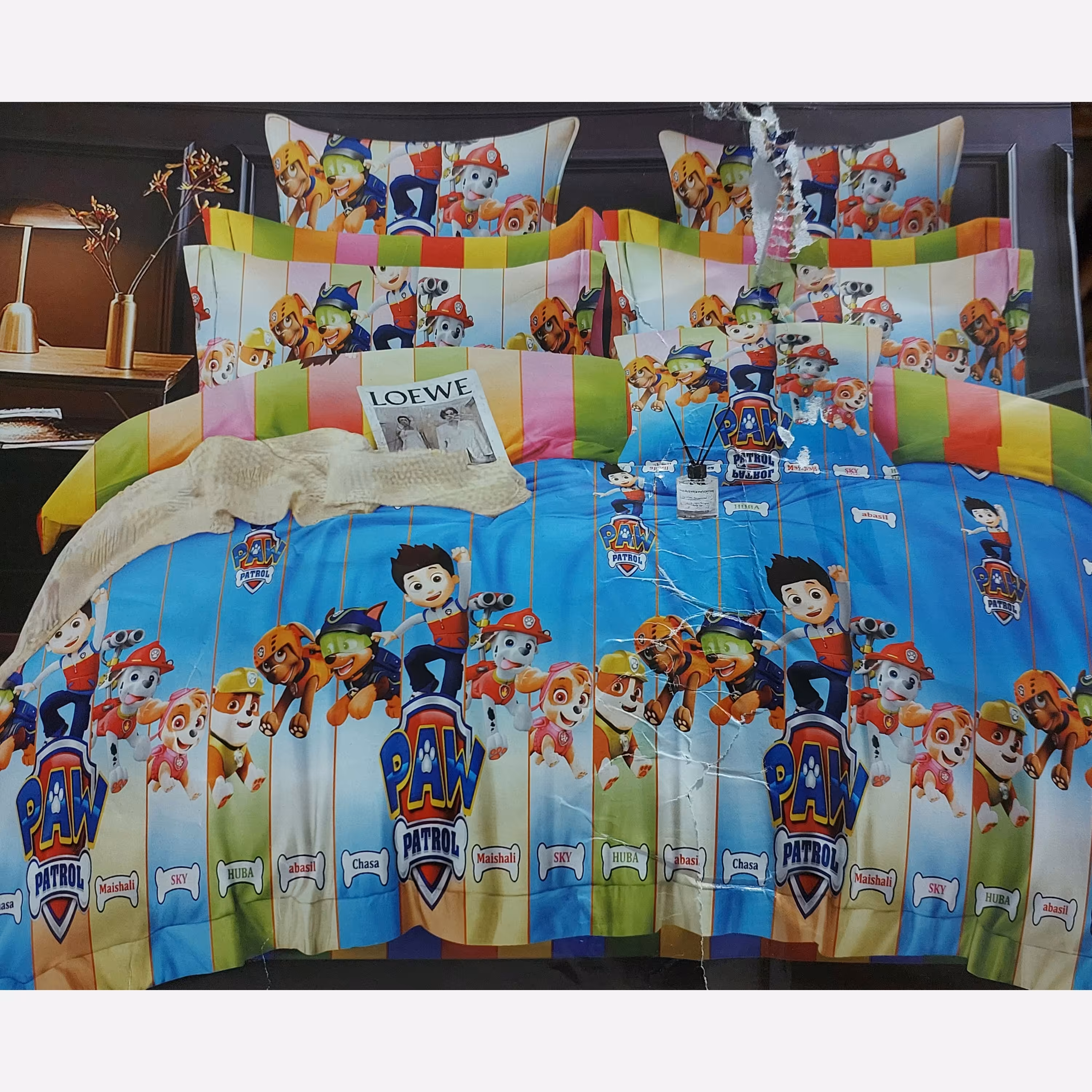 سرویس روتختی یک نفره 4تیکه طرح سگ نگهبان ارسال رایگان 