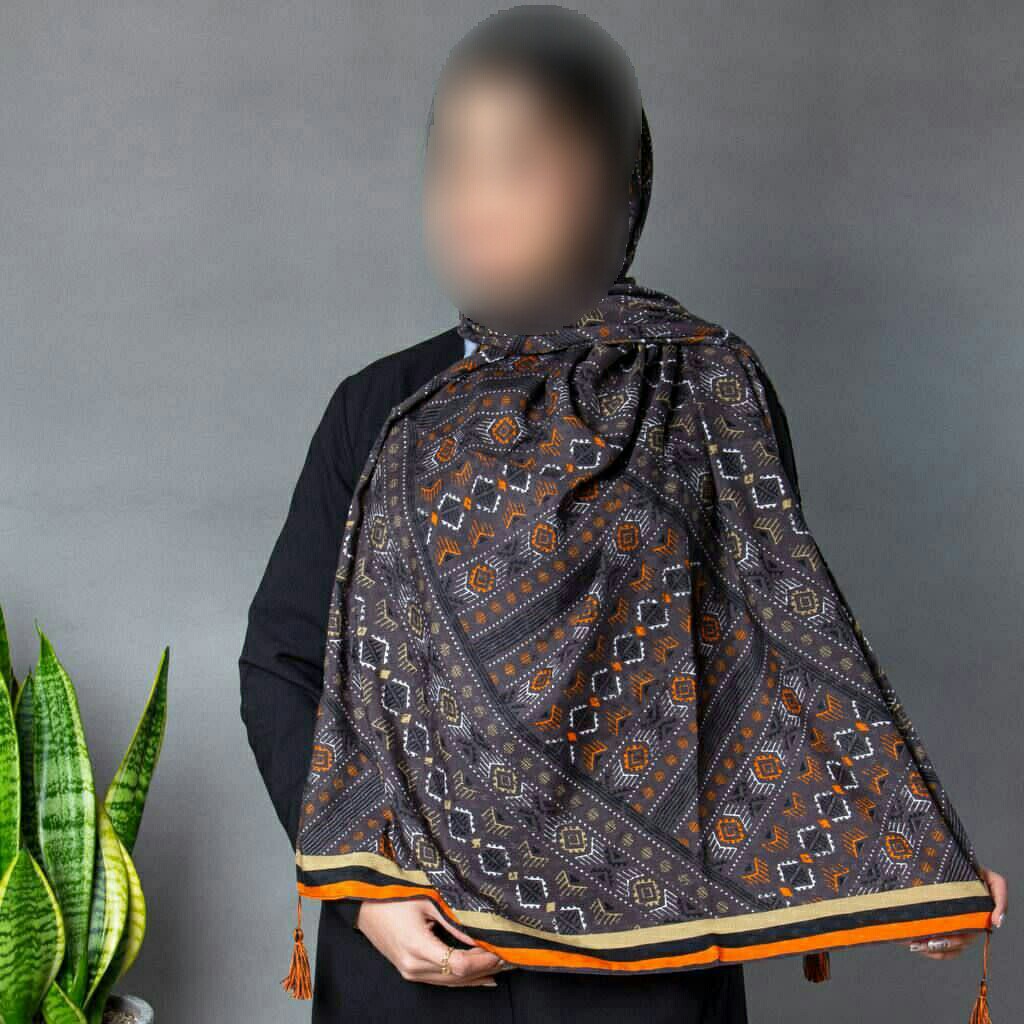 شال نخی رنگی منگوله دار زیبا