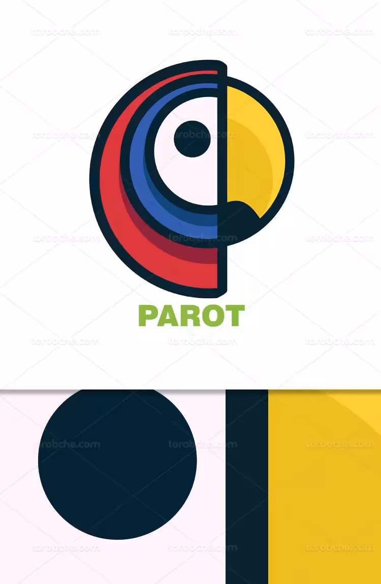 وکتور لوگو طوطی با کیفیت | گرافیک با طعم تربچه