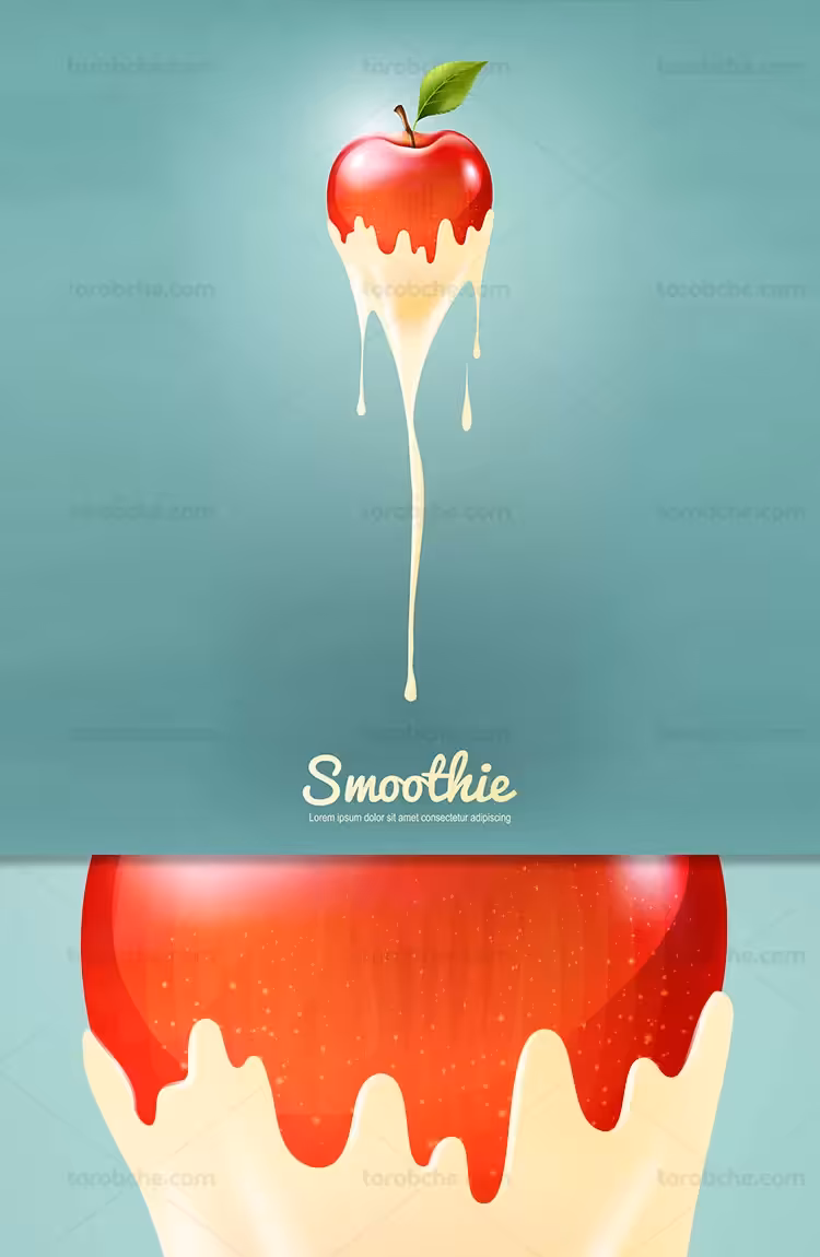 وکتور اسموتی سیب قرمز | گرافیک با طعم تربچه