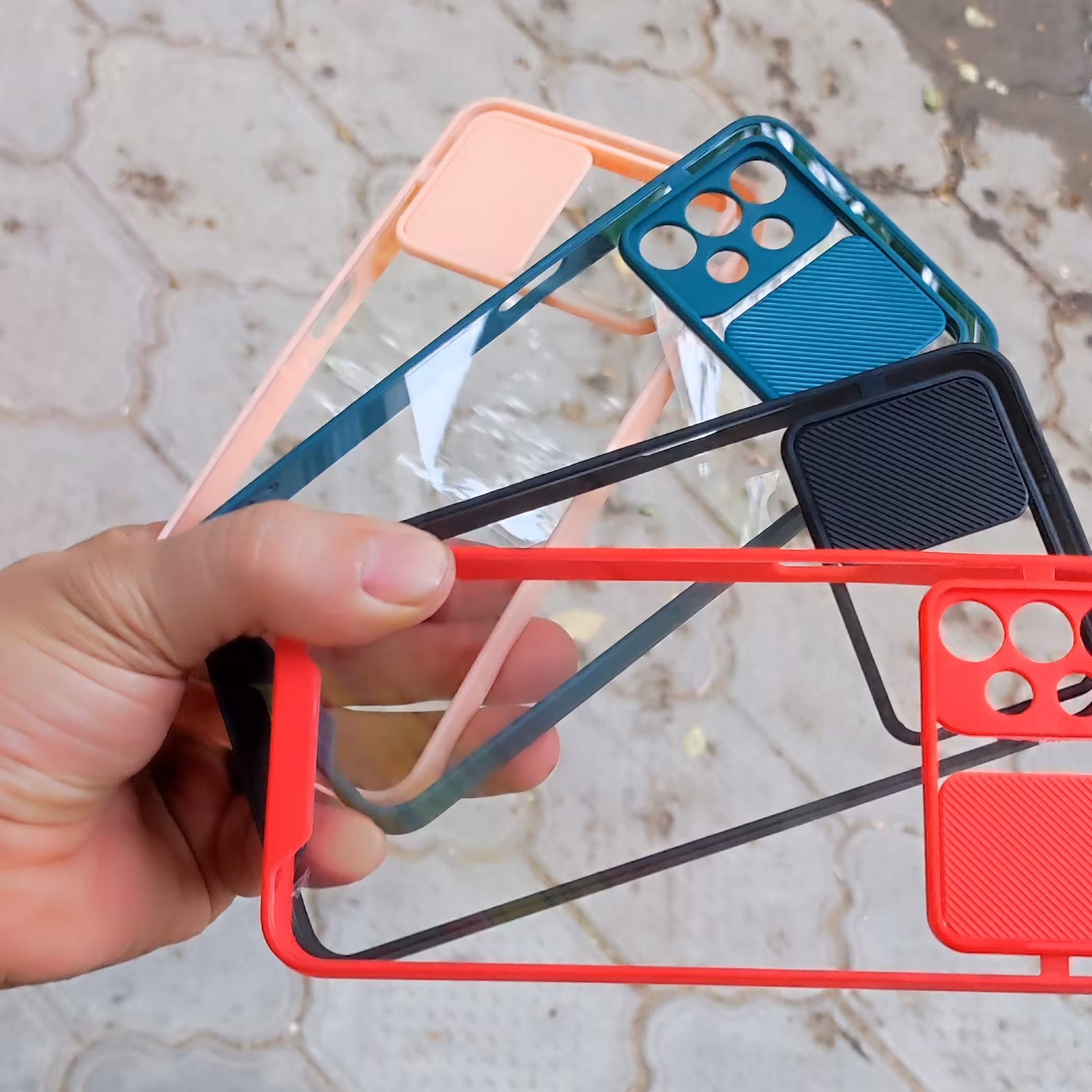 گارد -قاب-کاور Galaxy A13 4G  سامسونگ A32 5G و A13 شفاف   محافظ لنز دار  در کشویی  a13-a32 5g