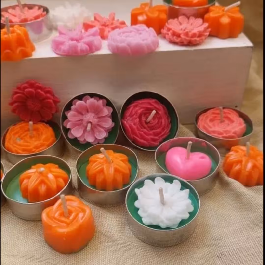 قالب گل سیلیکونی 4 مدل مناسب حلوا و برشتوک و  صابون تزیینی و شمع