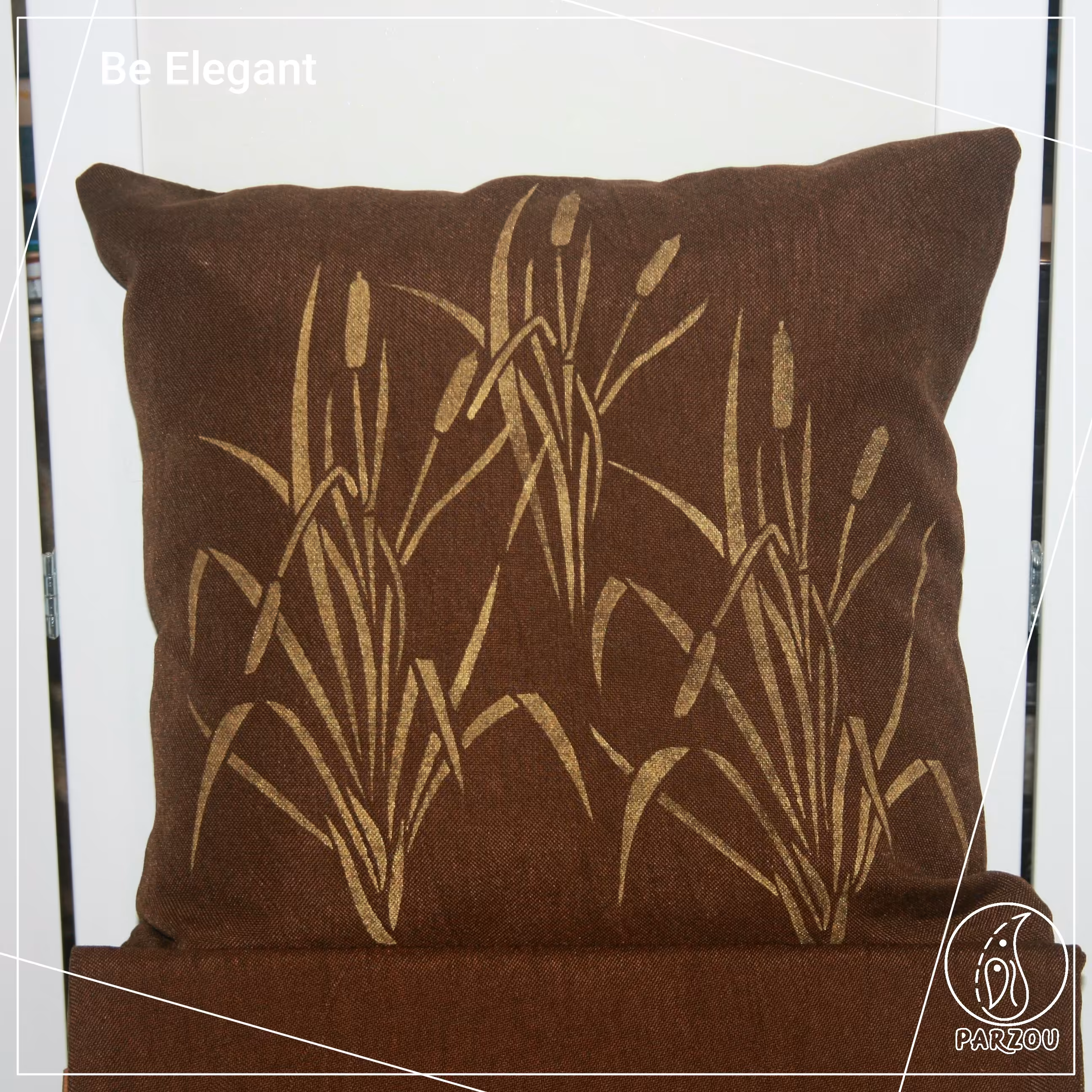 روکوسنی جفت شانتن قهوه ای طرح خوشه ی طلایی