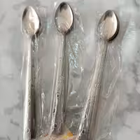 قاشق شربت خوری توپ توپی بسته 6 عددی جنس فولاد زد زنگ 