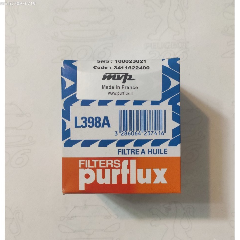 فیلتر روغن پژو 206، 207 و 405 purflux فرانسه پرفلکس
