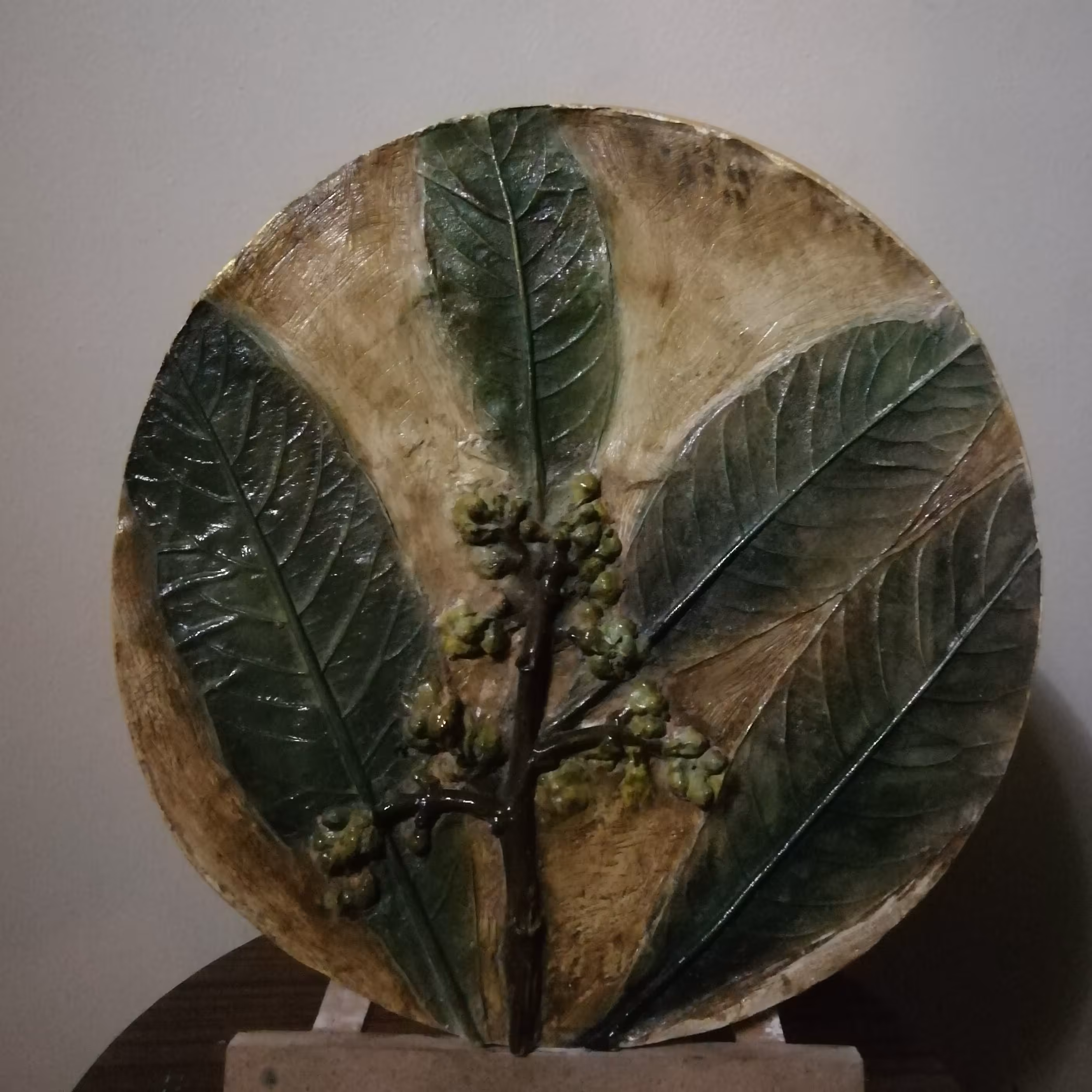 تابلو برجسته برگ و شکوفه درخت انبوه شمالی قابل سفارش در سایز دلخواه و به صورت ساعت برجسته