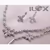 سرویس میکرو نقره 925 طرح جواهر ابکاری طلاسفید