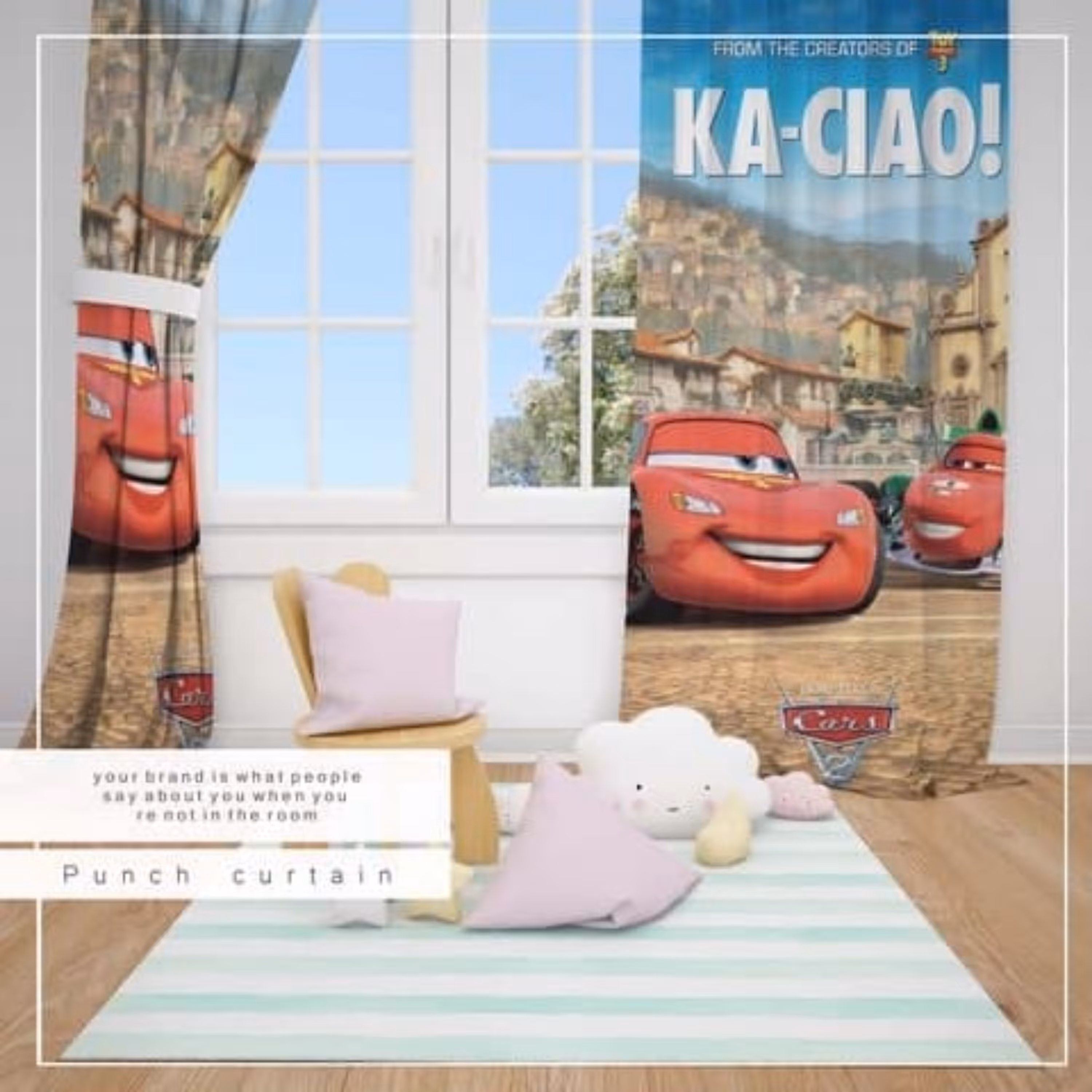 پرده پانچی مخمل چاپی طرح دلخواه