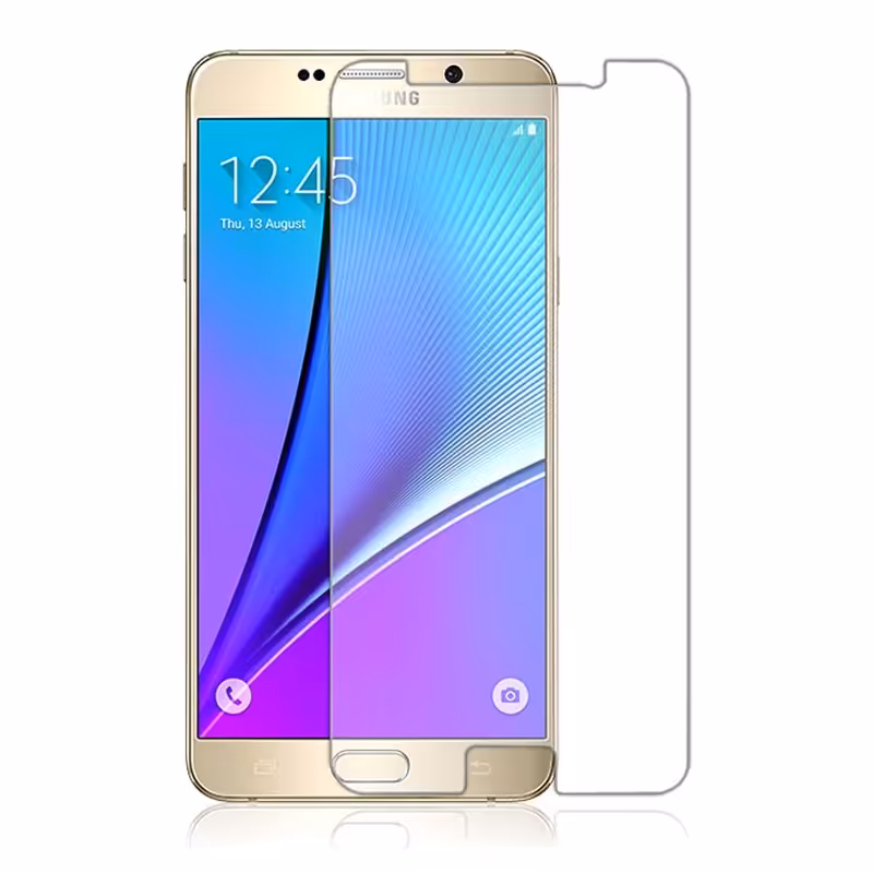 گلس سامسونگ samsung galaxy note 5 خشگیر شیشه ای شفاف n920 محافظ صفحه نمایش NOTE 5 نوت نات پنج سفید N920