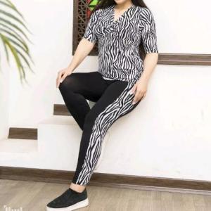 بلوز شلوار زنانه. ست بلوز شلوار گورخری