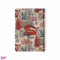دفترچه یادداشت 80 برگ بامبیلیپ مدل چوبی طرح اتوبوس و تلفن لندن کد 4371549