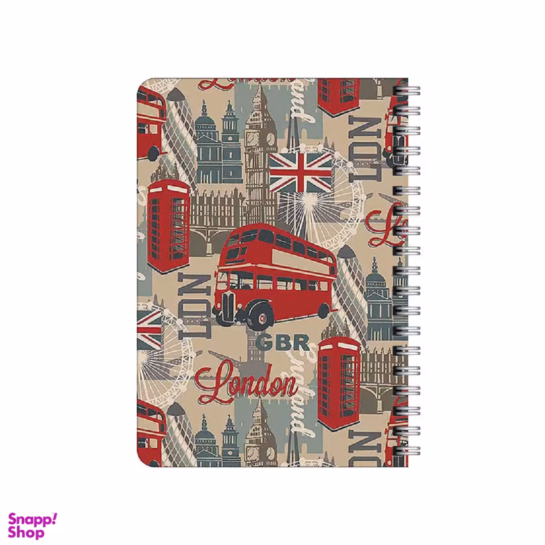دفترچه یادداشت 80 برگ بامبیلیپ مدل چوبی طرح اتوبوس و تلفن لندن کد 4371549