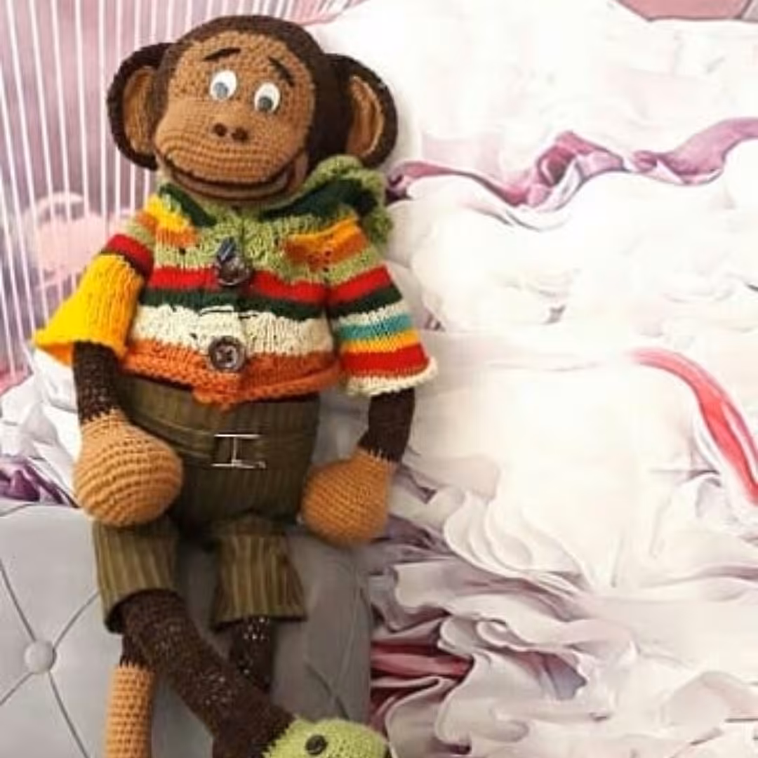 عروسک میمون بافتنی