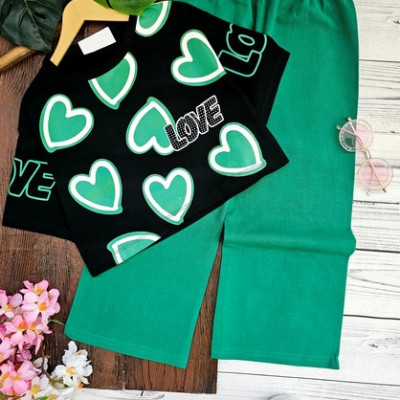 کراپ و شلوار دخترانه love