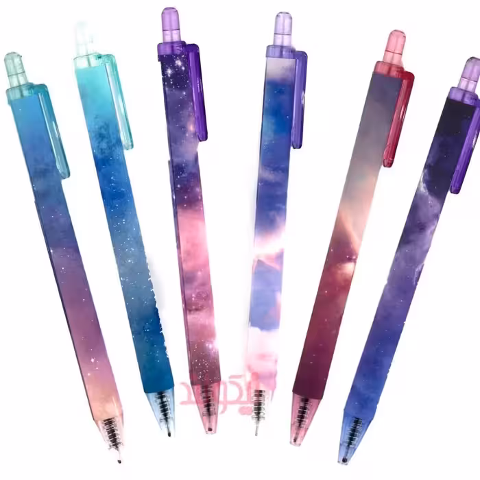 خودکار فشاری فانتزی طرح کهکشانی بسته 1 عددی