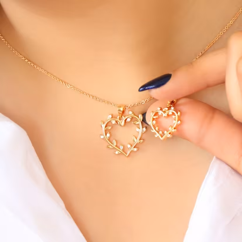 بدلیجات نیم ست قلب رومی برند ysx رنگ ثابت ضد حساسیت 