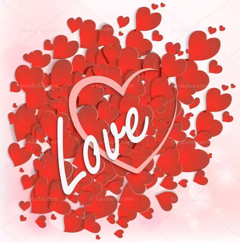 وکتور بک گراند قلبی قرمز | گرافیک با طعم تربچه