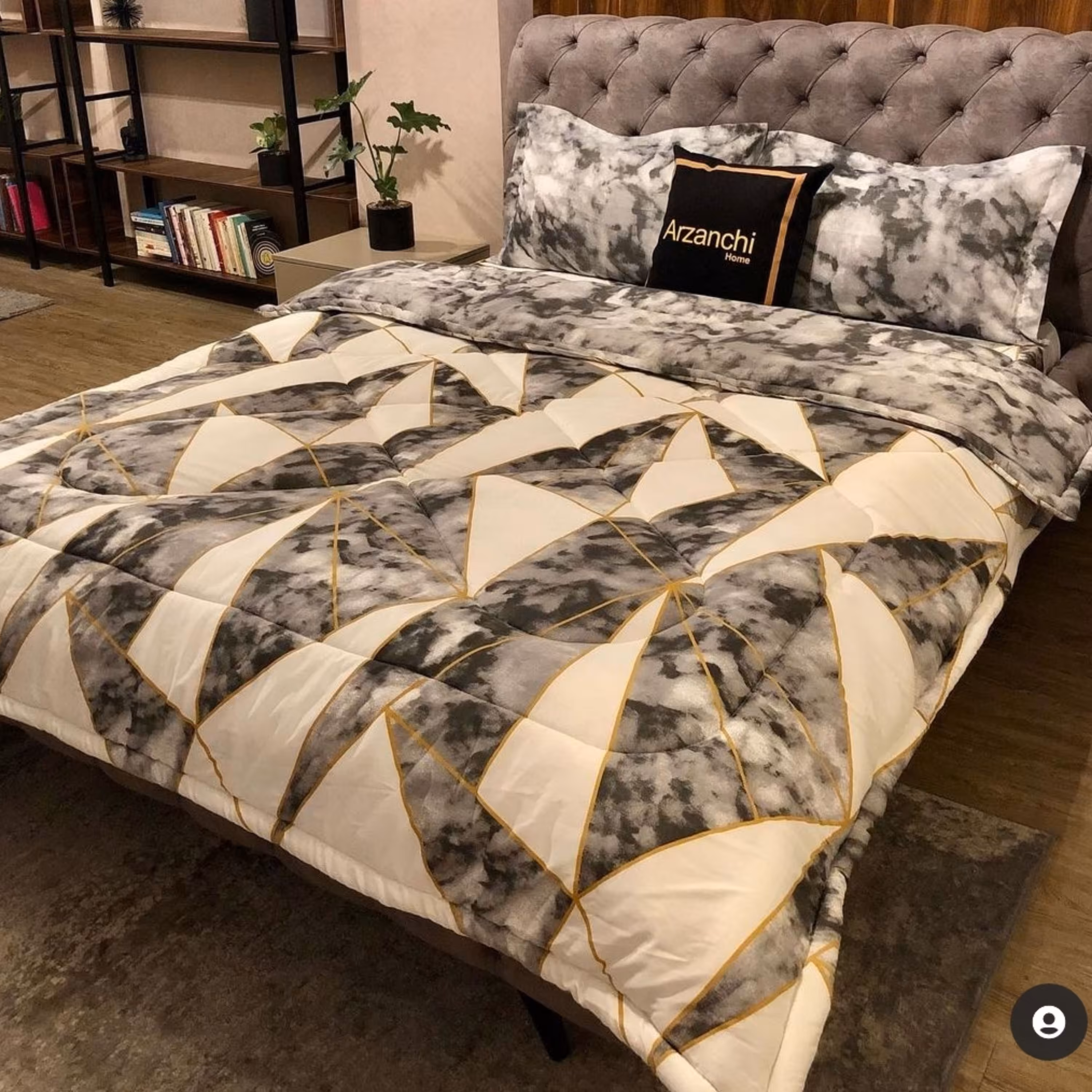 روتختی دونفره طرح هندسی برواگالری با جنس نخ پنبه و دوخت و کیفیت درجه یک