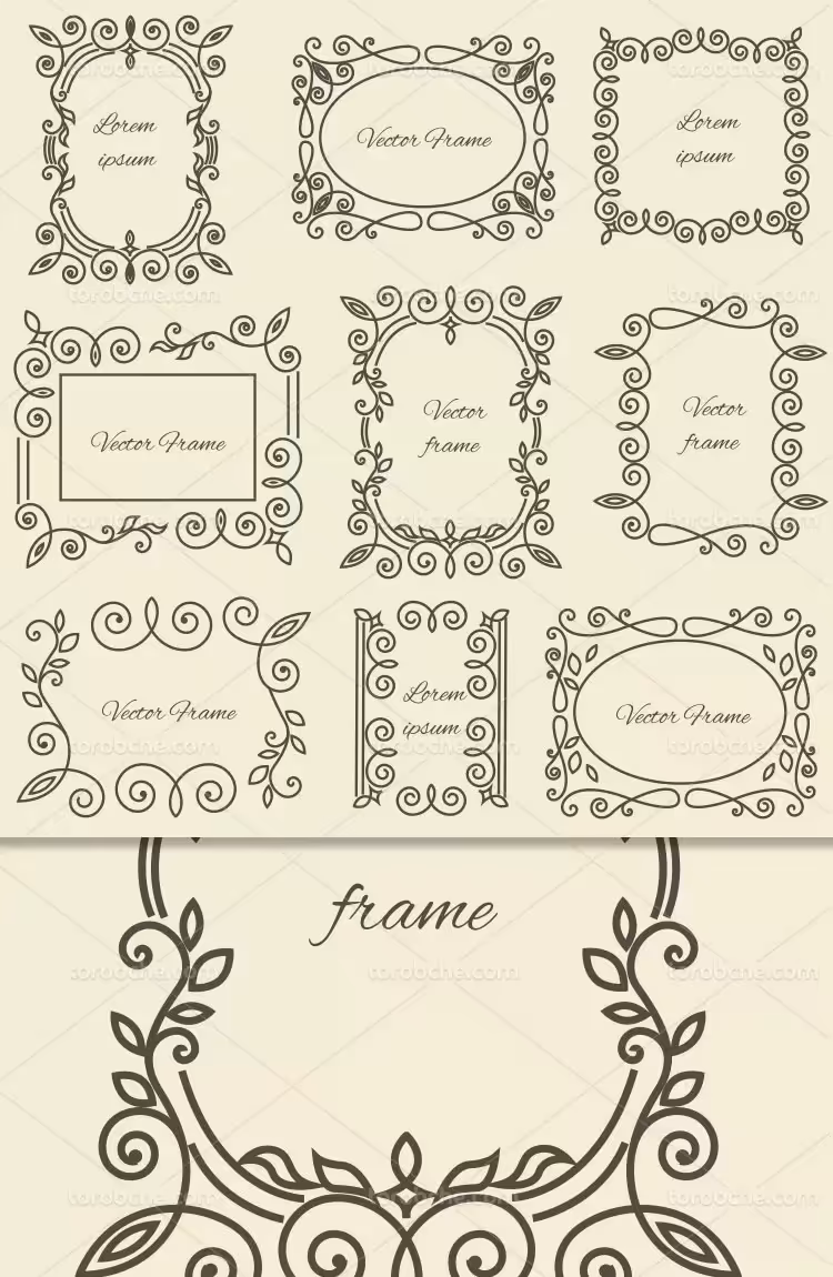 وکتور کادر و حاشیه مشکی | گرافیک با طعم تربچه