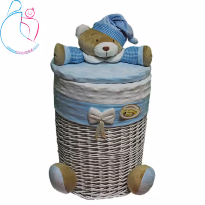 سبد لباس و اسباب بازی هانی ناز مدل خرس آبی