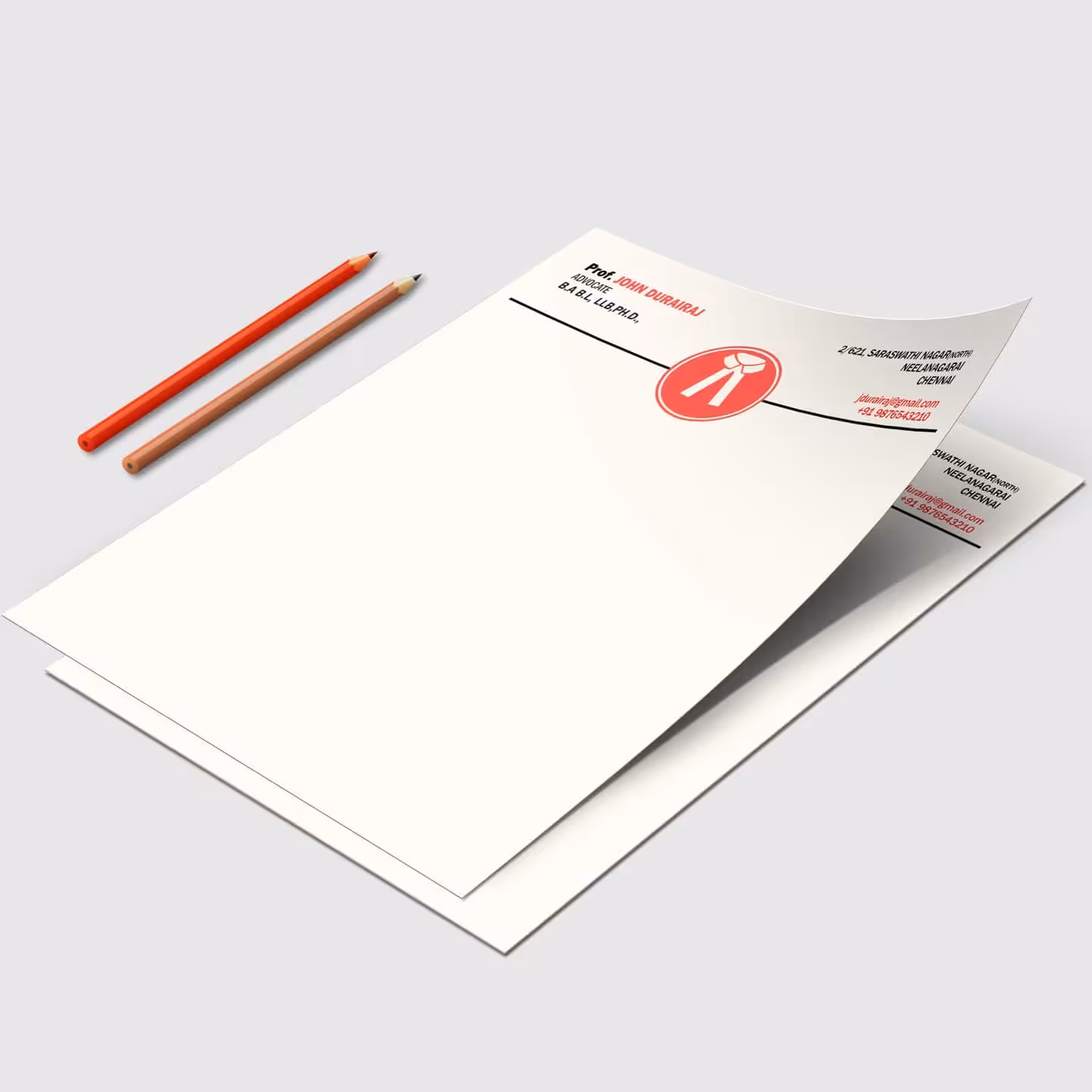 طراحی و چاپ سربرگ A5، تحریر 100گرم و دورو (1000عددی)