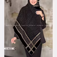 روسری نخی پاییزه لاوین پارچه نخ وال با کیفیت عالی مجلسی قواره 140 کد 4622