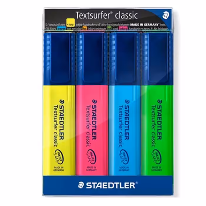 خرید ماژیک علامت زن کلاسیک استدلر مدل Textsurfer Classic بسته 4 رنگ
