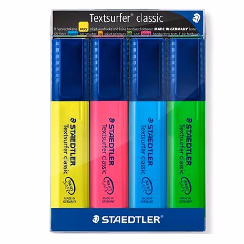خرید ماژیک علامت زن کلاسیک استدلر مدل Textsurfer Classic بسته 4 رنگ