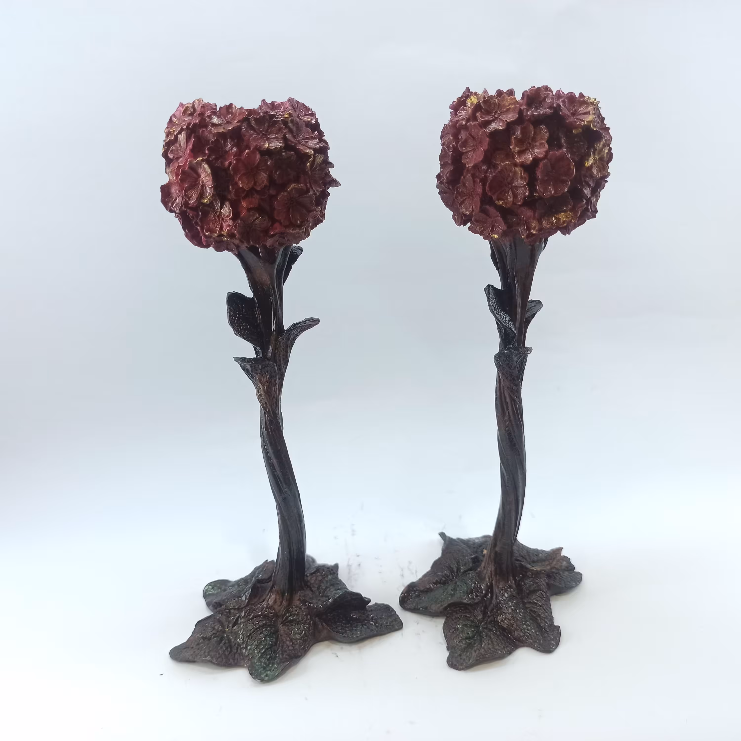 جاشمعی جفت مدل گل شمعدونی قرمز