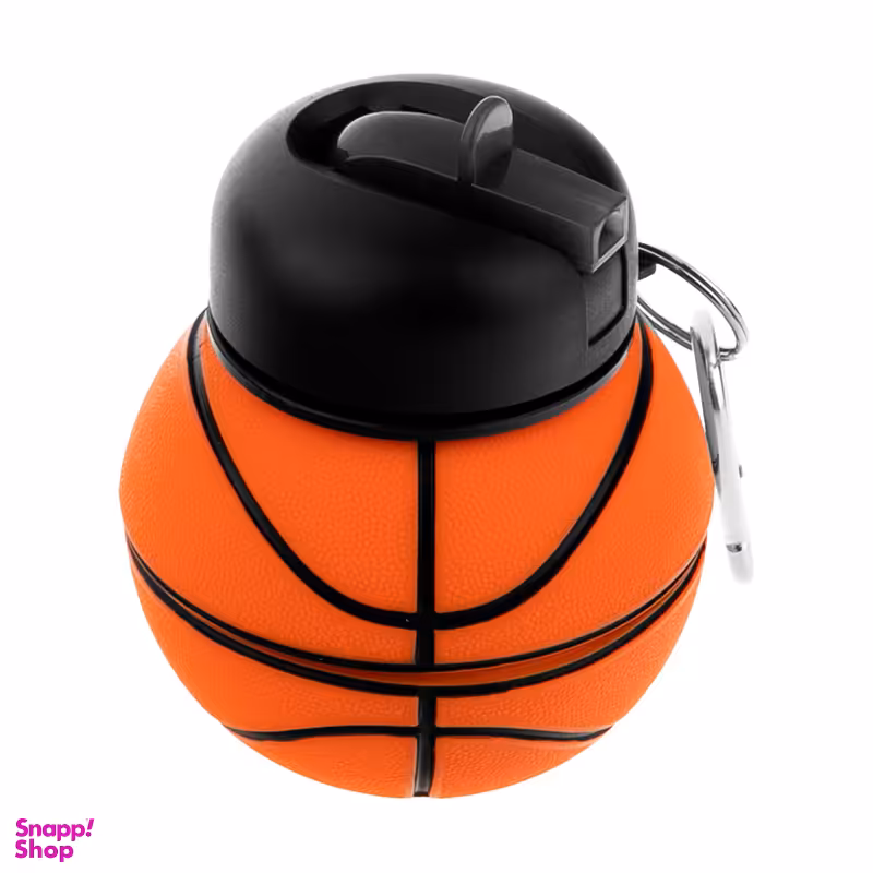 قمقمه سیلیکونی طرح توپ بسکتبال مدل تاشو ظرفیت 550 میلی لیتر