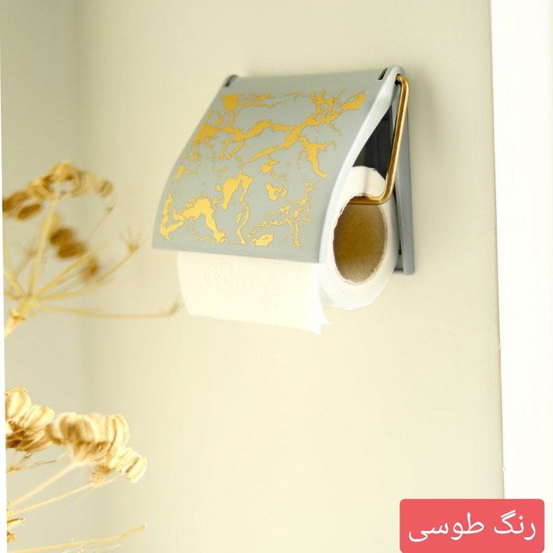 جا دستمال توالت ماربل طوسی نقره ای