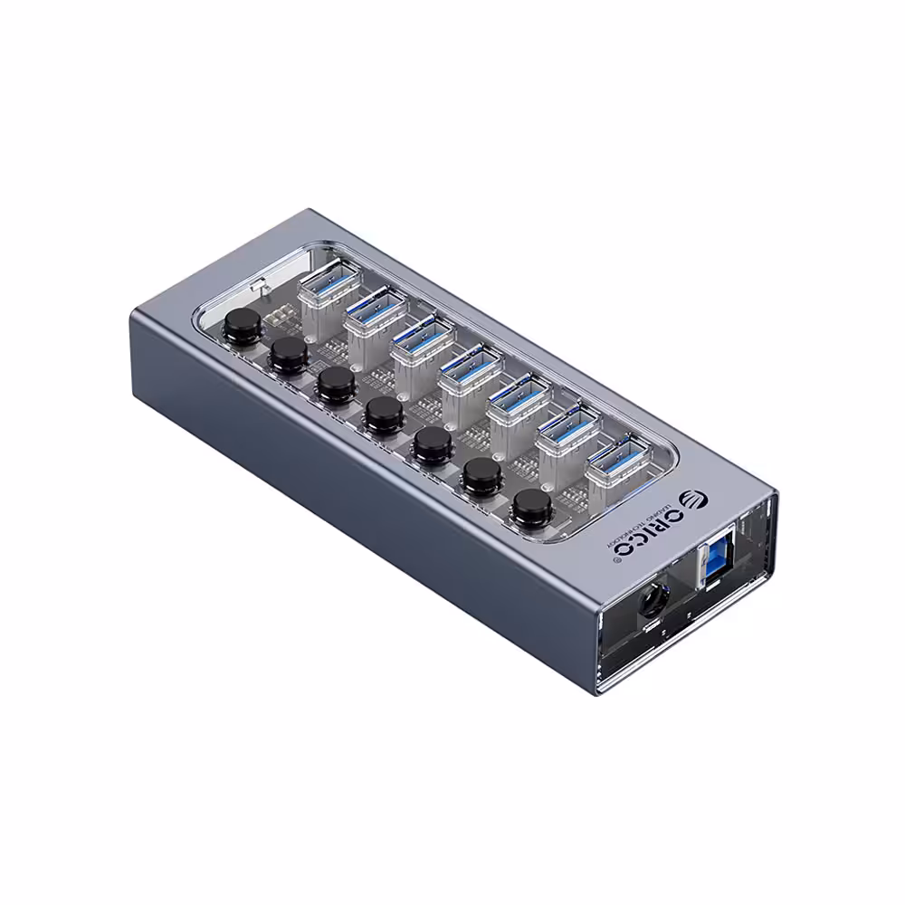 هاب 7 پورت اوریکو مدل ORICO AT2U3-7AB 7Port Hub With Individual Switches