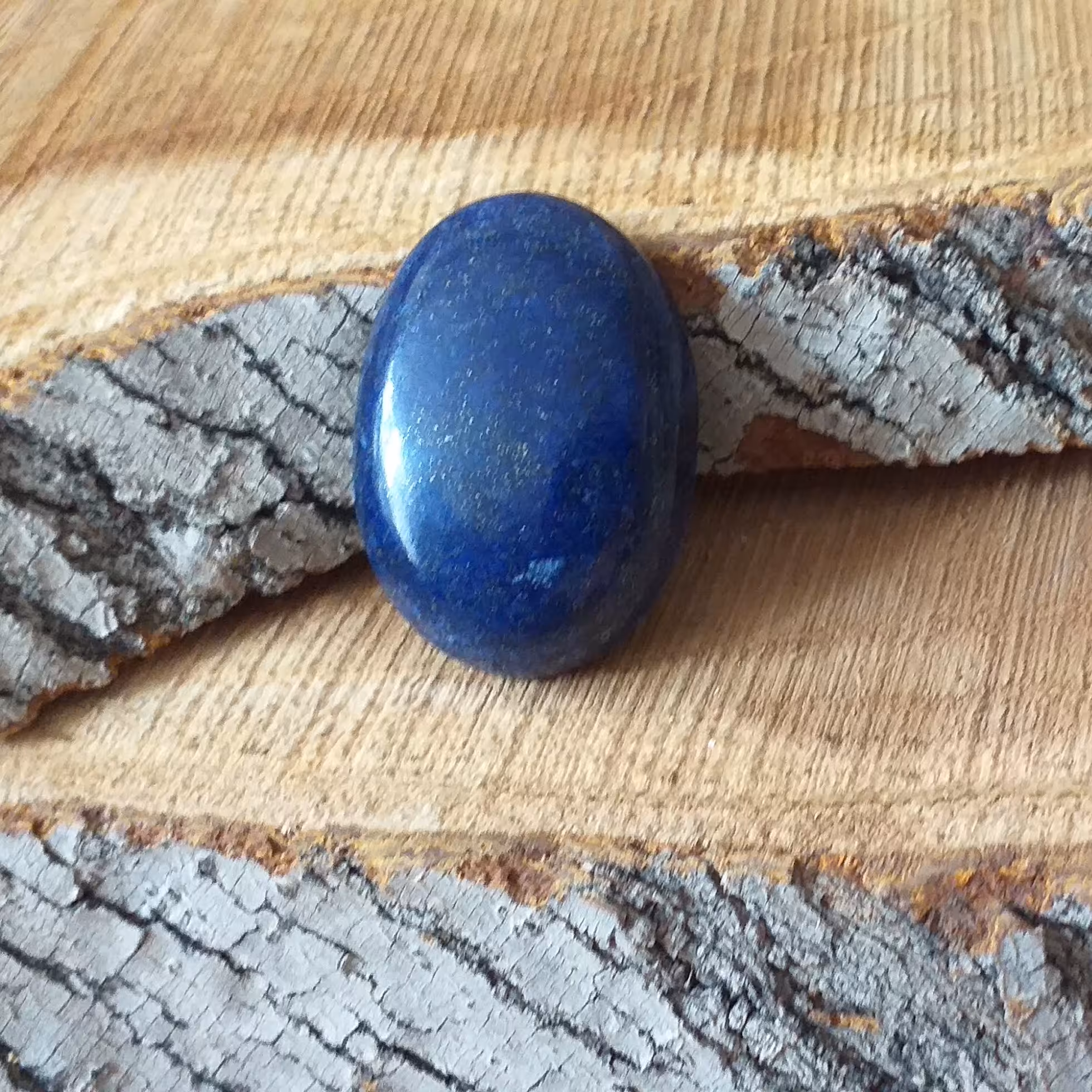 نگین معدنی لاجورد افغان زیبا وخاص بیضی