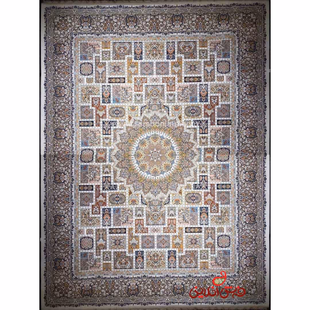 فرش ماشینی شاهکار صفویه 5380 کرم