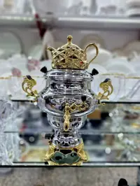 سماور گازی سه کاره آزمایش 6لیتر بدنه برنج مدل پلاس درجه یک با 1 سال ضمانت(جدید ترین مدل عدسی پلاس