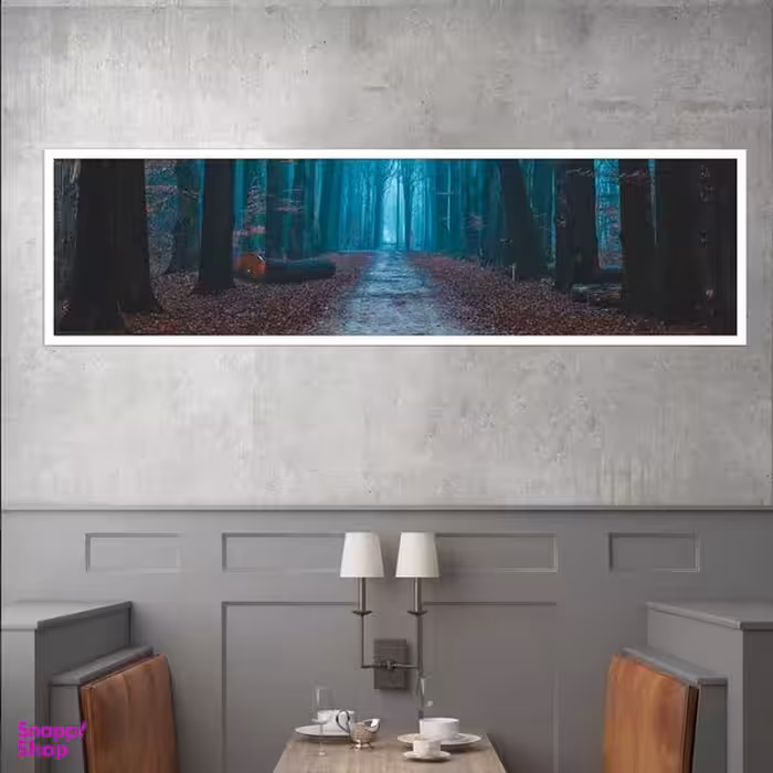 تابلو بکلیت طرح طبیعت جنگل پاییزی مدل کشیده W-7577