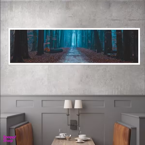 تابلو بکلیت طرح طبیعت جنگل پاییزی مدل کشیده W-7577