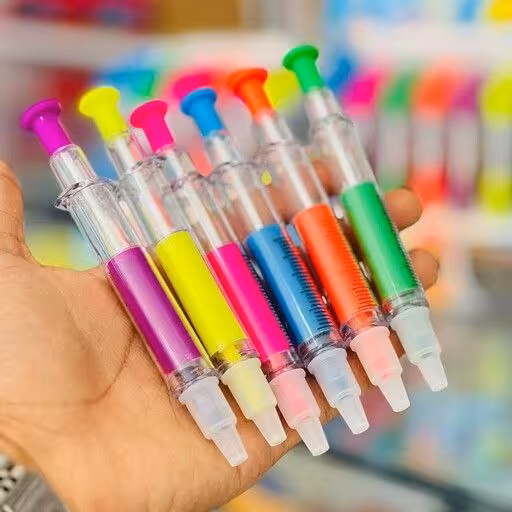 خودکار و هایلایتر طرح آمپولی